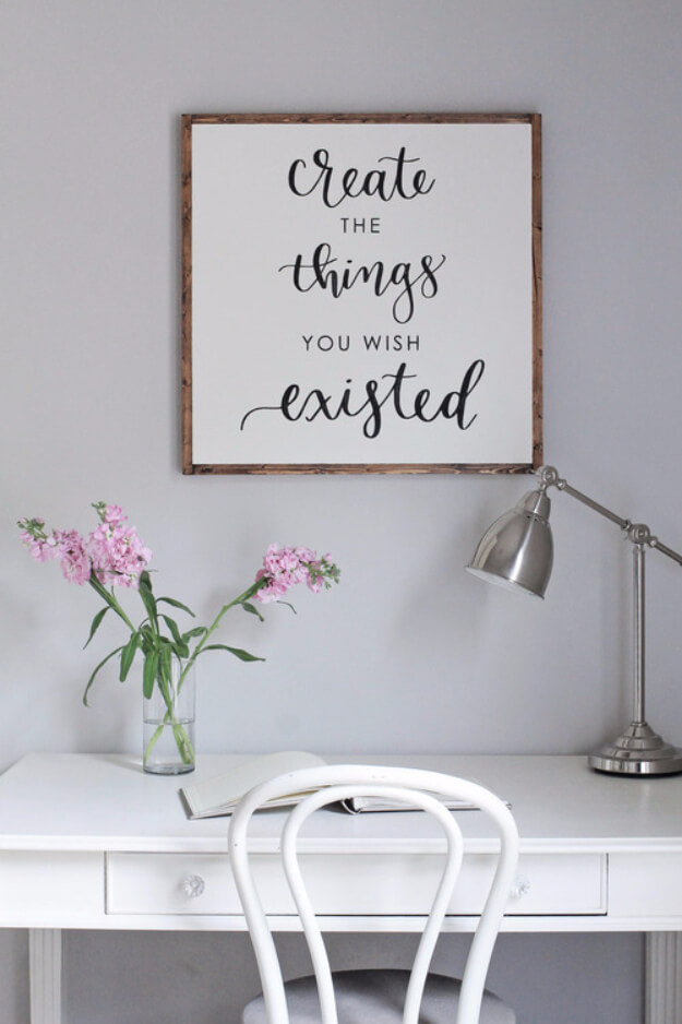  DIY Wood Sign With Calligraphy Quote