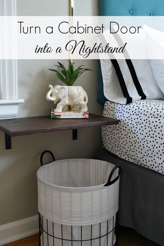 Turn A Cabinet Door Into A Nightstand