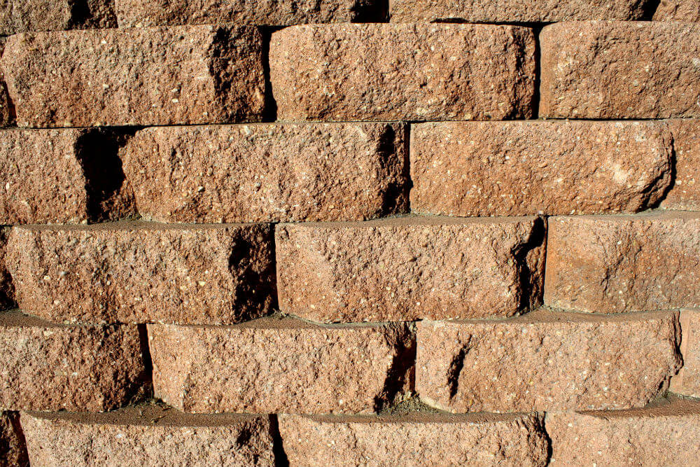 Brick retaining wall