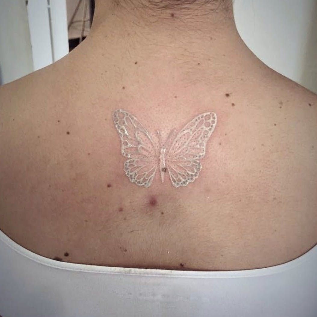 Share more than 76 butterfly tattoo white ink latest  ineteachers