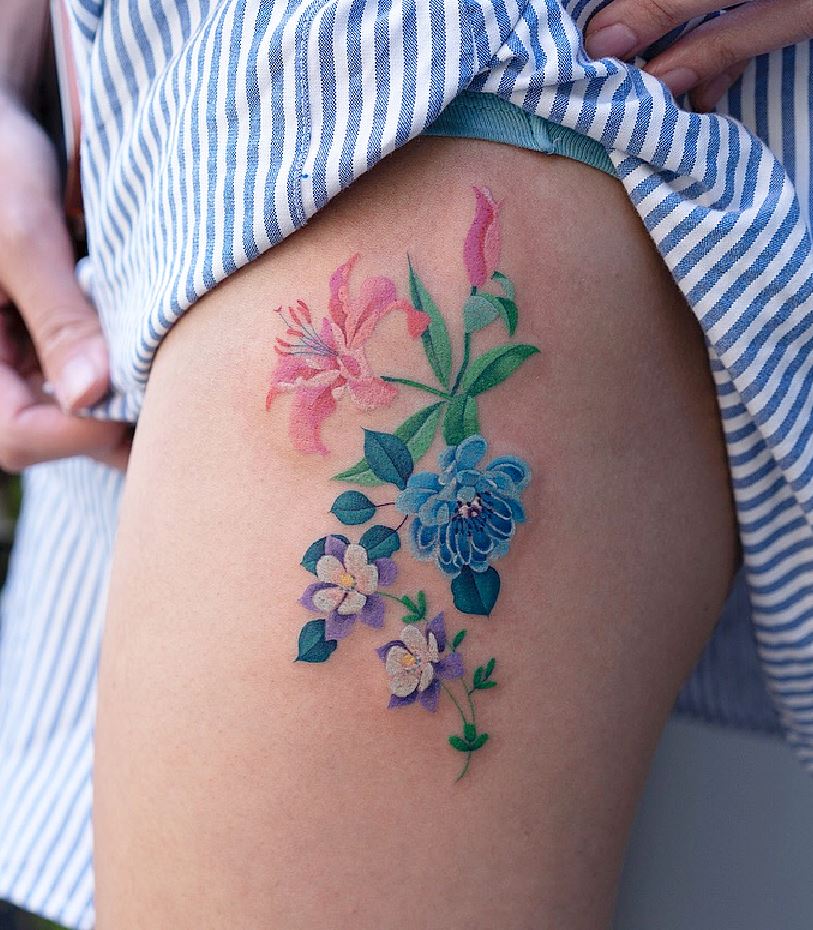 Peonie tattoo garden flowers watercolor tattoo  Watercolor tattoo flower  Nature tattoos Watercolor tattoo shoulder