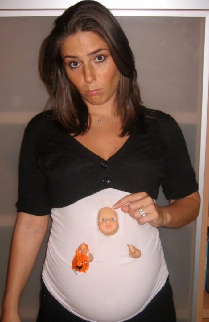 Беременные ужасны. Костюм на Хэллоуин для беременной. Беременные ,страшные фото ..