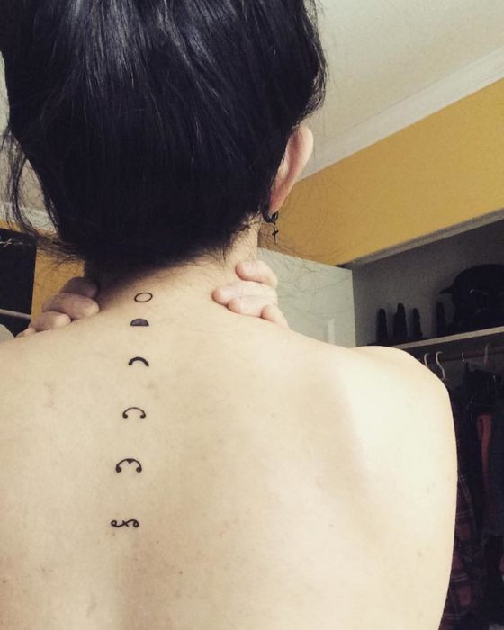 Girl with a constellation tattooed on her back