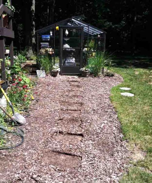 Mulch-covered Area Where Stone Path Will Be Installed