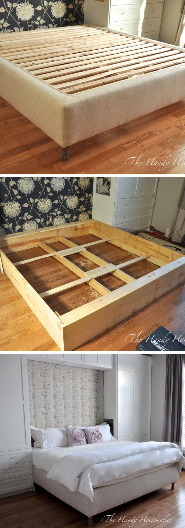 23 Clever Diy Bed Frame Ideas And, How To Build A Queen Size Bed Frame Out Of Wood