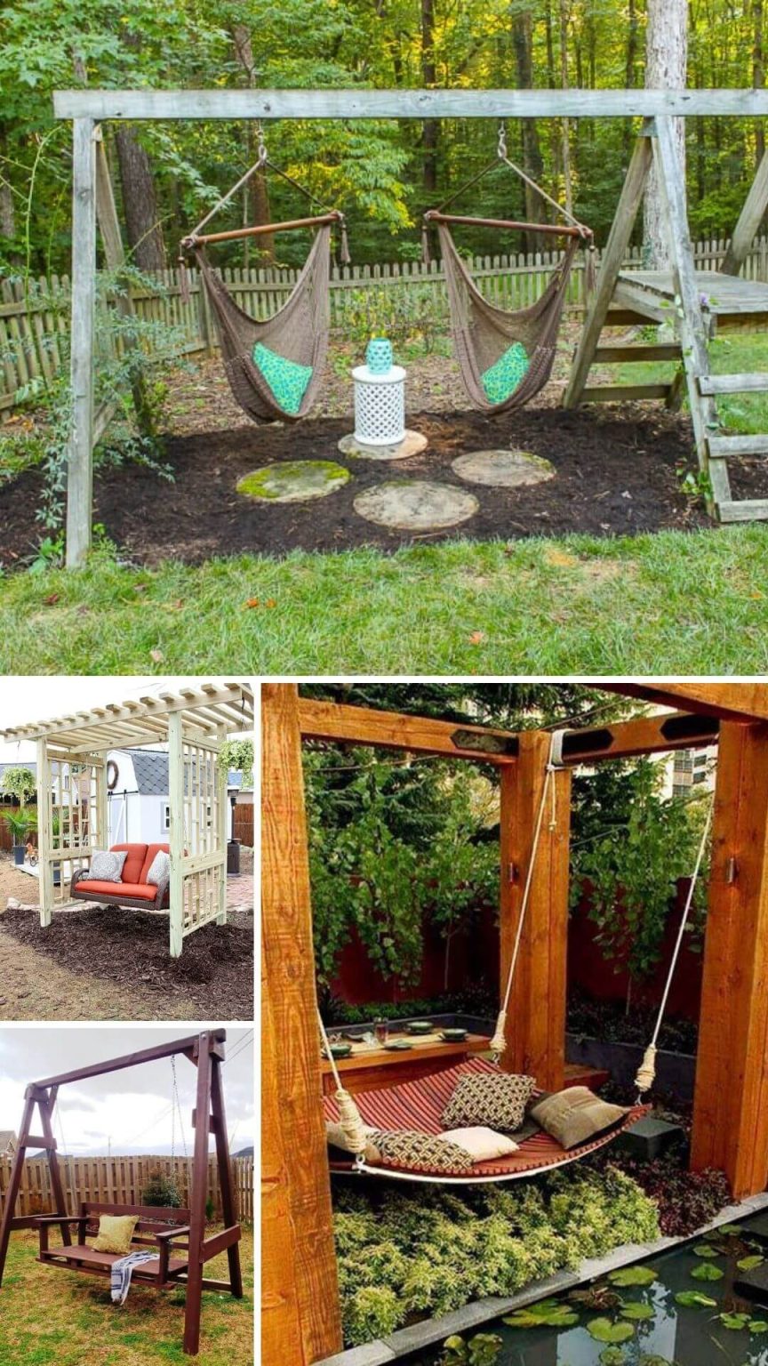 30 Awesome Fun DIY Backyard Projects This Summer Kid Friendly   32 Backyard Swing For Summer 864x1536 