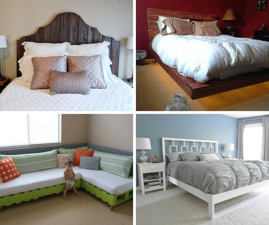 23 Clever Diy Bed Frame Ideas And, Queen Bed Frame With Lights