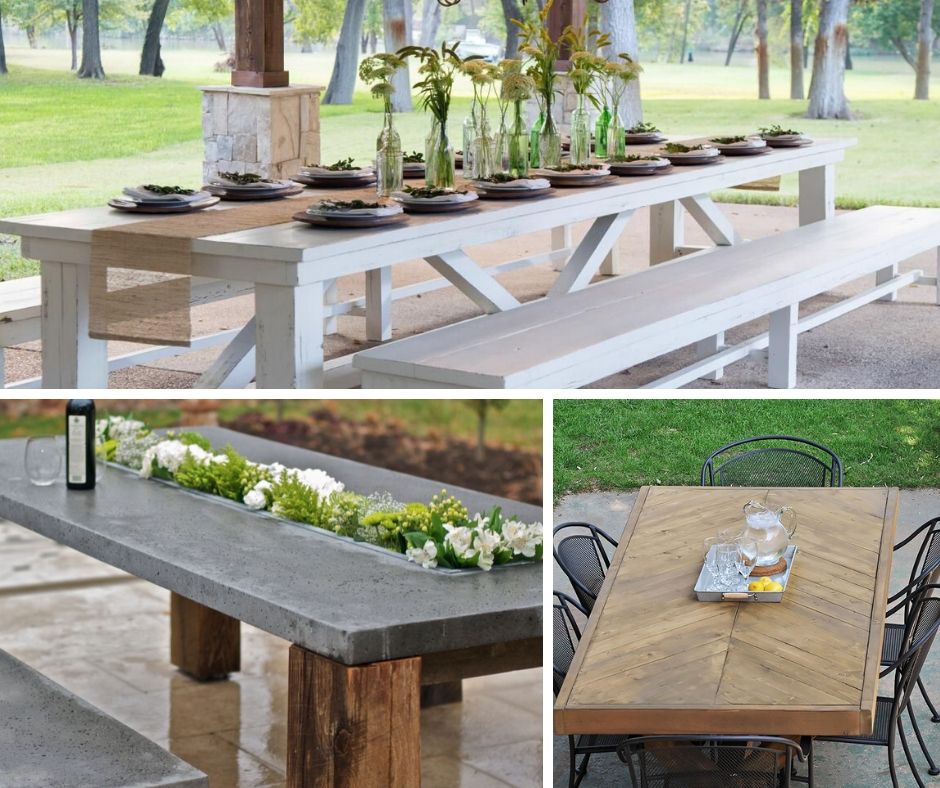 Diy Outdoor Dining Table Ideas, Long Patio Table