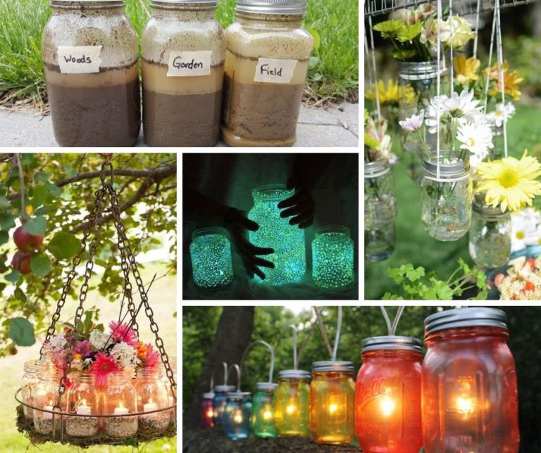 20 Clever Ways To Use Mason Jars In Your Garden