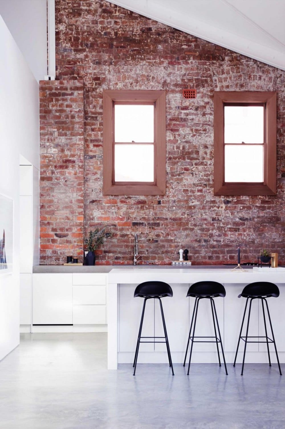 Red Brick Kitchen Accent Wall