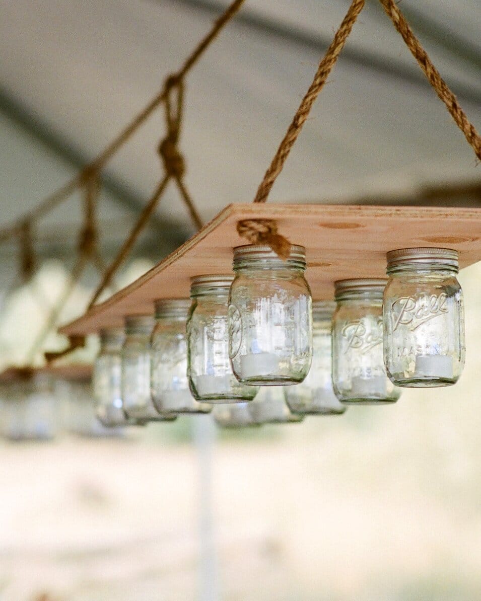 Mason Jar Hanging Candelabras