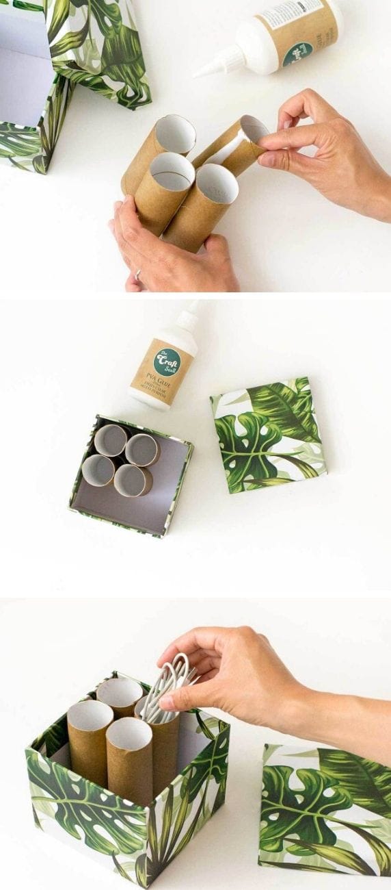 Turn toilet paper rolls into a storage for spare cords