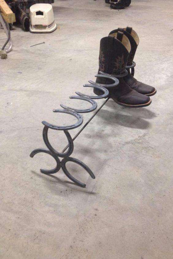 Shoe-Rack from Horseshoes