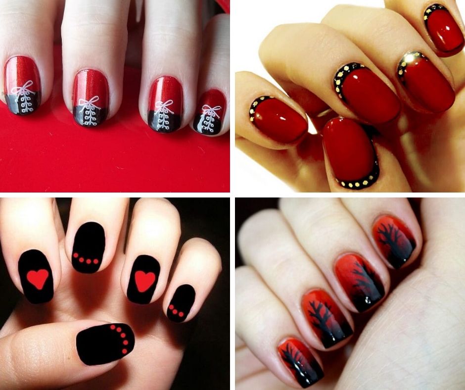 30 Awesome Red and Black Nail Ideas & Designs - DIY Morning