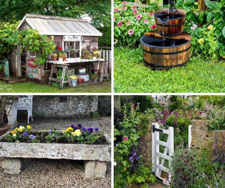 25+ Low Cost Rustic Garden Features