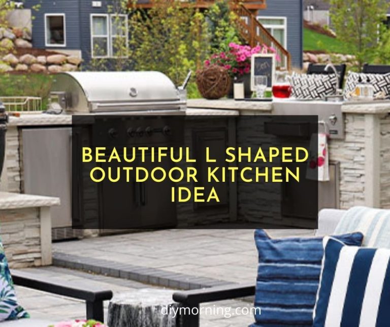 Beautiful L Shaped Outdoor Kitchen Idea